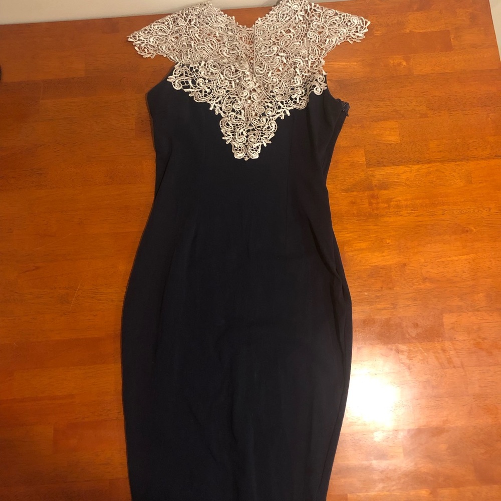 Lace bodice midi dress